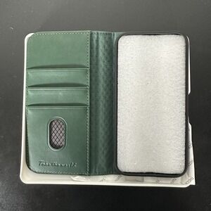 TUCCH iPhone 15 Wallet Case Flip Cover Blocking Leather Card Slots Green